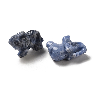 Natural Sodalite Carved Elephant Beads G-Z053-01-1