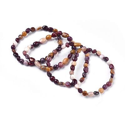 Natural Mixed Gemstone Bead Stretch Bracelets BJEW-K213-M01-1
