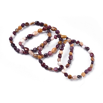 Natural Mixed Gemstone Bead Stretch Bracelets BJEW-K213-M01-1