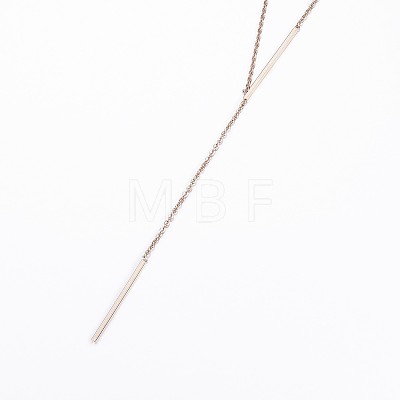 304 Stainless Steel Chain Necklaces NJEW-E109-04RG-1