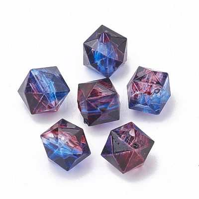 Two Tone Transparent Spray Painted Acrylic Beads ACRP-T005-26C-1