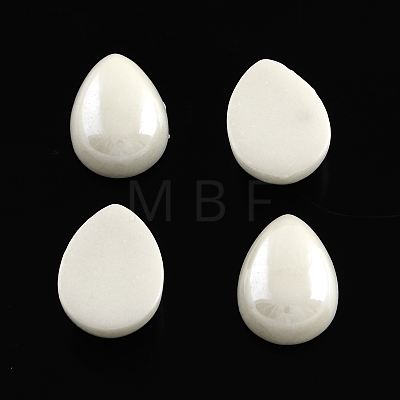 Pearlized Plated Opaque Glass Cabochons PORC-S778-18x25-M-1