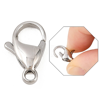 Tarnish Resistant 316 Surgical Stainless Steel Lobster Claw Clasps STAS-316-FL15A-1