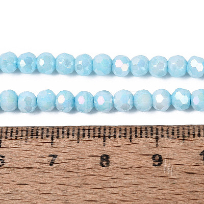 Anti-Tarnish Electroplate Glass Beads Strands EGLA-ZX010-4mm-15-1