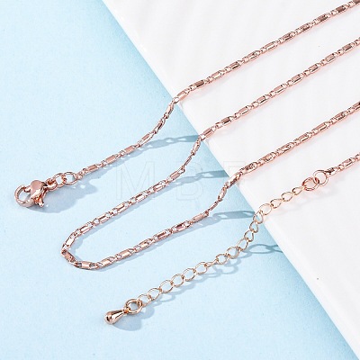 Brass Link Chain Necklaces for Women NJEW-D302-12RG-1