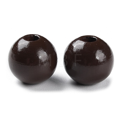 Spray Painted Natural Wood Beads WOOD-R272-02C-1
