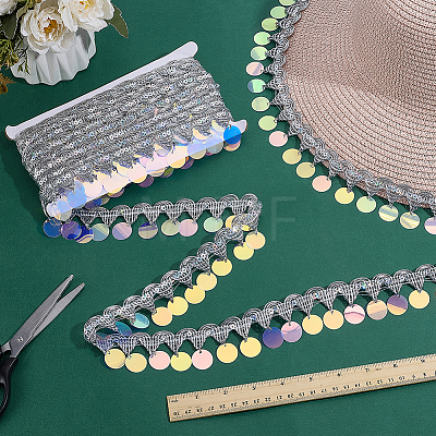 Plastic & Silver Wire Wavy Ribbon OCOR-WH0105-186-1