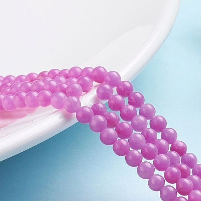 Natural Mashan Jade Round Beads Strands X-G-D263-4mm-XS30-1