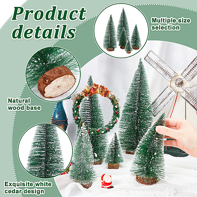 AHADERMAKER 5Pcs 5 Style Artificial Mini PVC Pine Needle Christmas Tree AJEW-GA0005-94-1