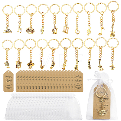 Alloy Musical Instruments & Musical Note Pendant Keychains KEYC-PH01619-1