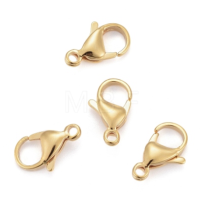 Vacuum Plating 304 Stainless Steel Lobster Claw Clasps X-STAS-H352-01G-G-1