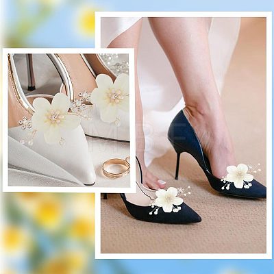 Detachable Cloth Flower Shoe Decoration AJEW-WH0326-76A-1