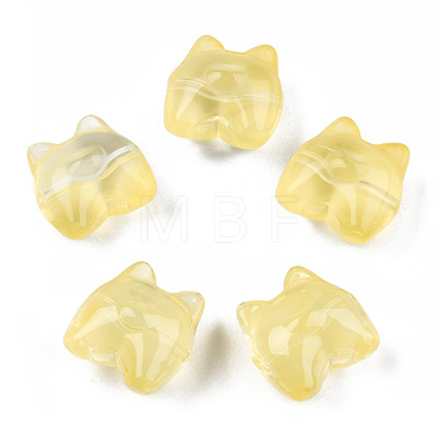 Transparent Spray Painted Glass Beads GLAA-N035-034-C05-1
