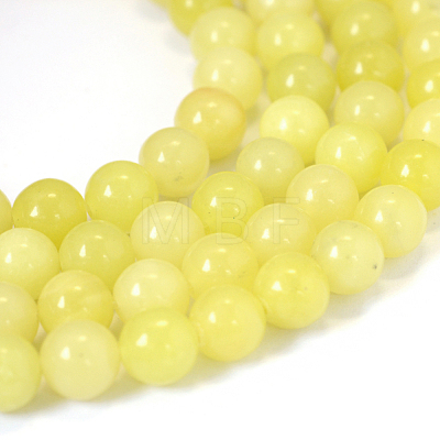 Natural Lemon Jade Round Bead Strands X-G-E334-10mm-07-1