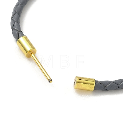 3MM Braided Round Imitation Leather Cord Bracelet Making MAK-S075-01G-1