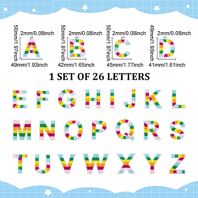 Letter A-Z Computerized Embroidery Appliques PATC-WH0007-26-1