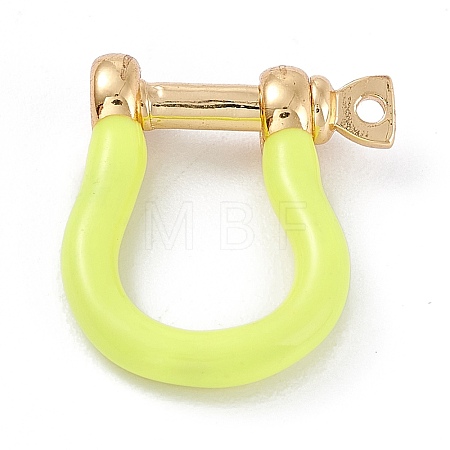 Brass Enamel D-Ring Anchor Shackle Clasps KK-P201-01G-C-1