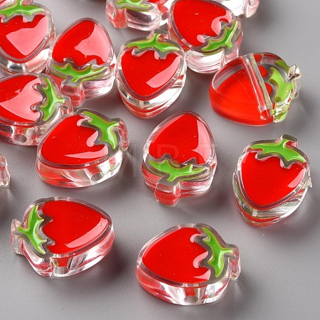 Transparent Enamel Acrylic Beads X-TACR-S155-003F-1