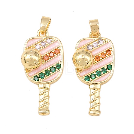 Brass Micro Pave Cubic Zirconia Pendants KK-C248-04G-03-1