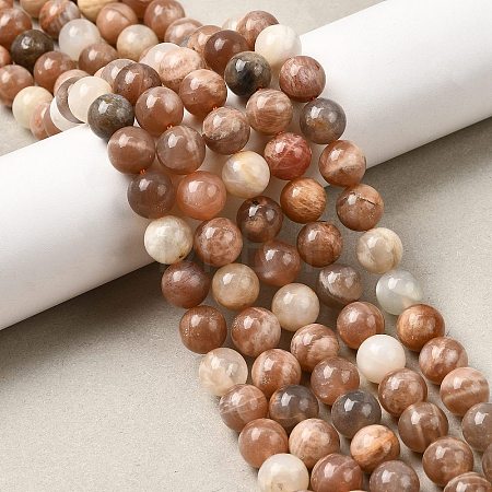 Round Natural Multi-Moonstone Beads Strands G-I176-09-10mm-1