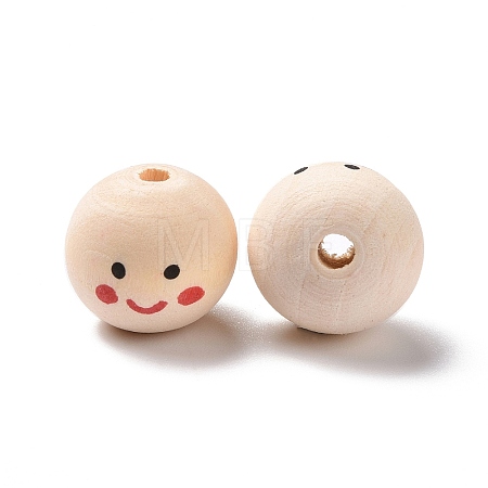 Printed Wood European Beads WOOD-C001-03A-04-1