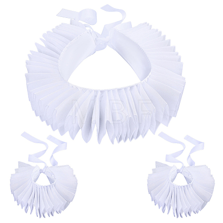 Detachable Polyester Faux Ruffle Collar for Women AJEW-WH0481-526B-1