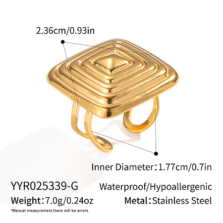 Women's 304 Stainless Steel Cuff Rings VM3075-3-1