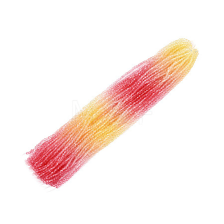 Gradient Color Baking Paint Glass Bead Strands DGLA-A039-T2mm-A02-1