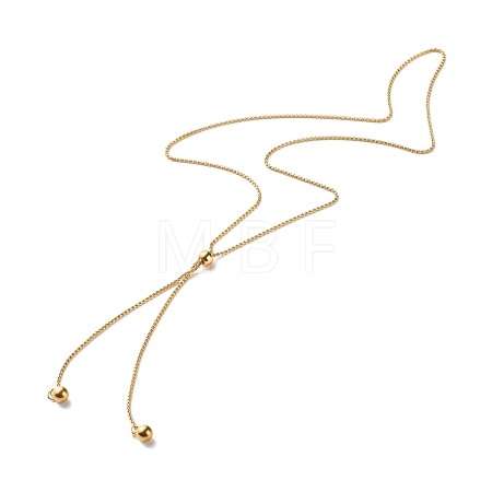 Round Beads Lariat Necklace for Girl Women NJEW-JN03709-1