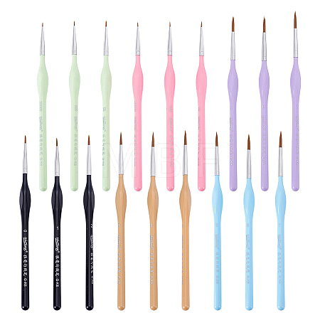 18Pcs Plastic Micro Detail Paint Brush AJEW-WH0696-658-1