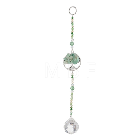 Glass Teardrop Window Hanging Suncatchers HJEW-JM04544-01-1