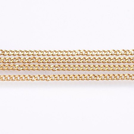 304 Stainless Steel Curb Chains CHS-I002-06G-1