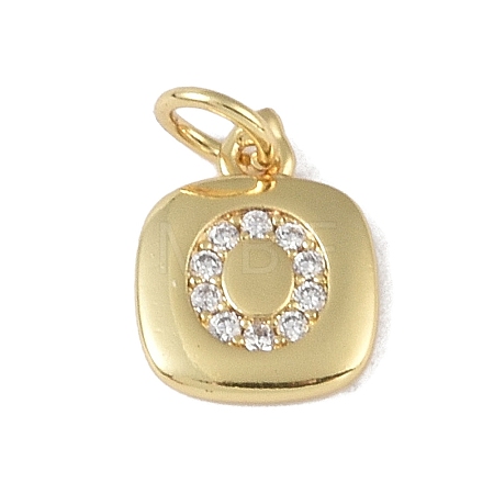 Rack Plating Brass Micro Pave CLear Cubic Zirconia Charms KK-E110-14G-O-1