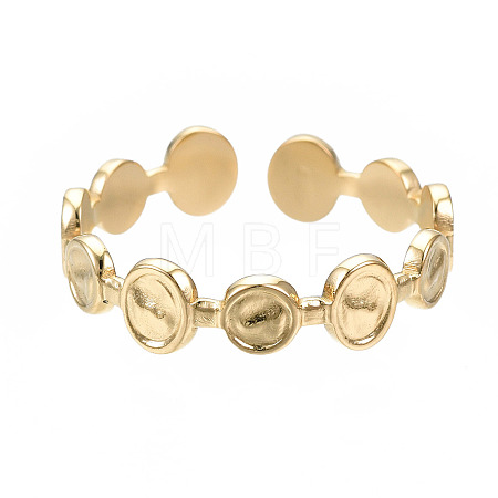 304 Stainless Steel Flat Round Open Cuff Ring X-RJEW-T023-65G-1
