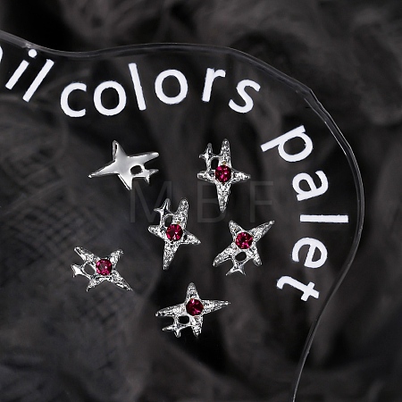 Star Alloy Rhinestone Cabochons MRMJ-WH0075-114-13-1