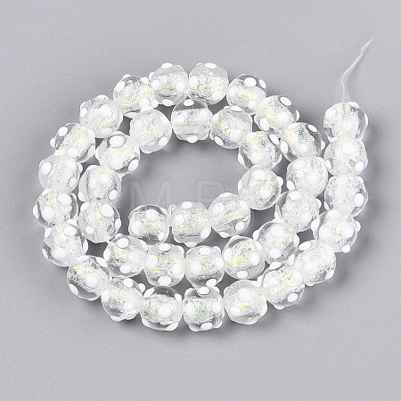 Handmade Foil Lampwork Beads Strands FOIL-T008-02A-1