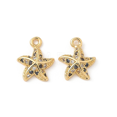 Brass Micro Pave Cubic Zirconia Charms X1-KK-C099-01B-G-1