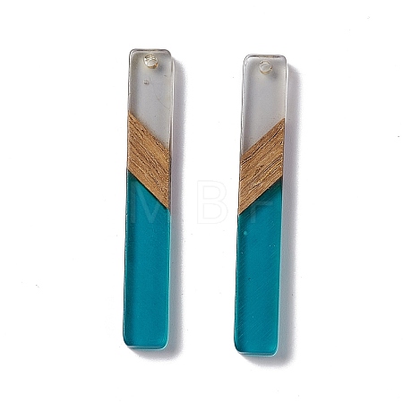 Transparent Resin & Walnut Wood Big Pendants RESI-M027-11C-1