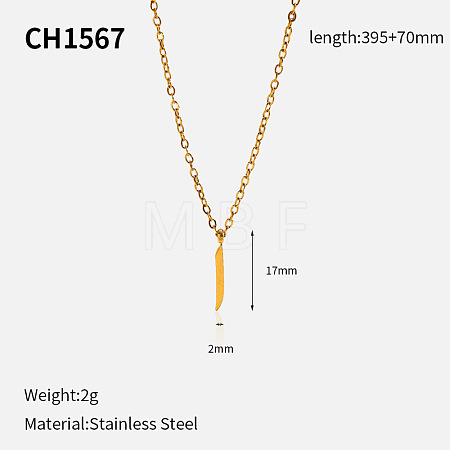 304 Stainless Steel Arabic Initial Letter Pendant Necklaces FS-WG7B6CA-02-1