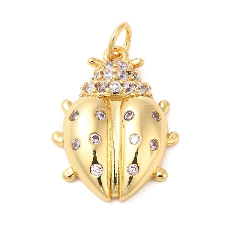 Brass Pave Cubic Zirconia  Pendants X-KK-Z028-04G-1