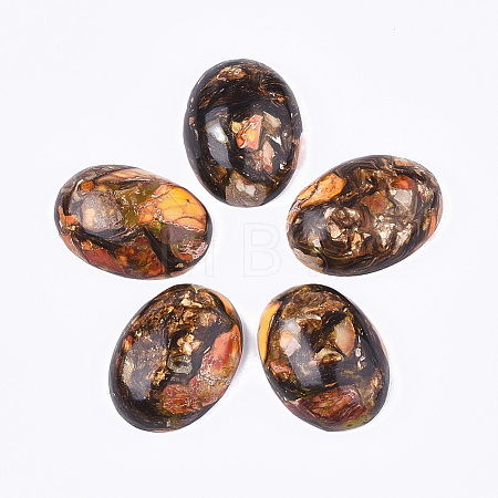 Assembled Synthetic Imperial Jasper and Bronzite  Cabochons X-G-S329-080H-1
