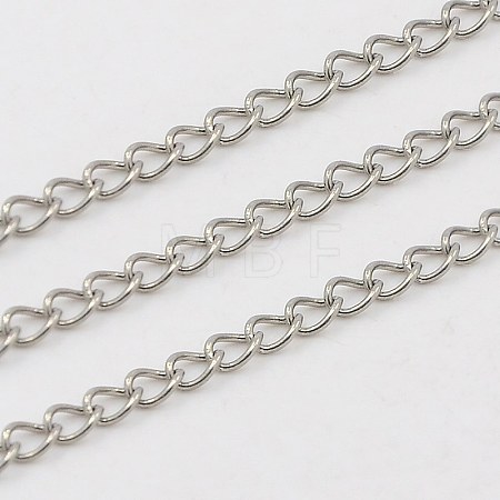 Tarnish Resistant 304 Stainless Steel Twisted Chains Curb Chains CHS-K001-24-2.5mm-1