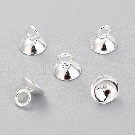 201 Stainless Steel Bead Cap Pendant Bails STAS-G224-24S-02-1