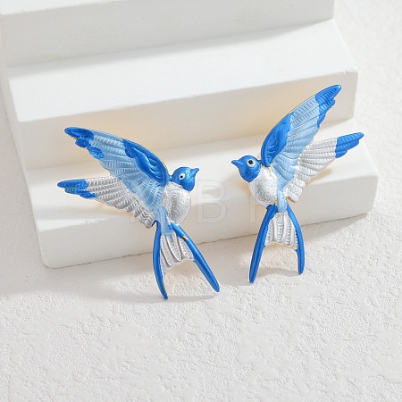 304 Stainless Steel Enamel Ear Studs Earrings EJEW-H179-02G-1