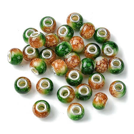 Two Tone Glass European Beads GPDL-K003-01A-1