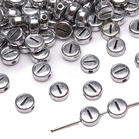 50Pcs Silver Plating Acrylic Beads PW-WG2E8AD-18-1