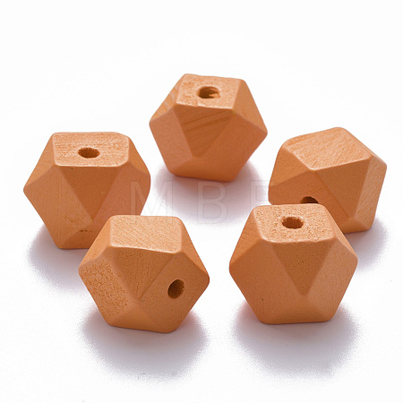Painted Natural Wood Beads WOOD-Q040-020B-A06-1