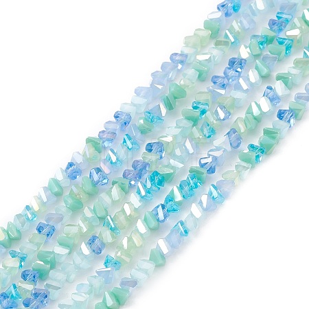 Gradient Color Electroplate Glass Bead Strands GLAA-E042-02A-1
