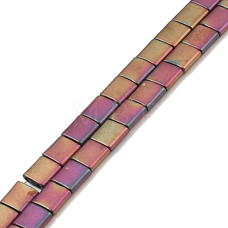 Electroplated Frosted Non-magnetic Synthetic Hematite Beads Strands G-G089-B01-07-1