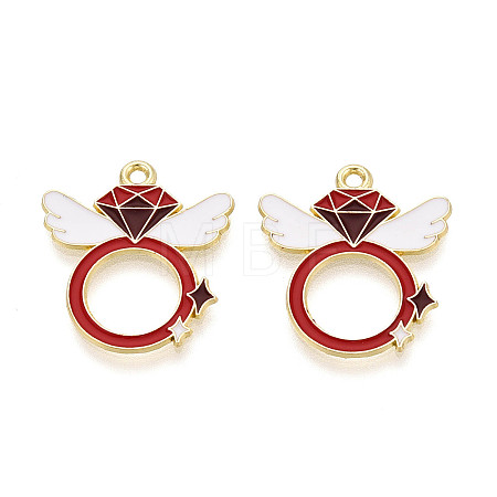 Valentine's Day Alloy Enamel Pendants ENAM-T023-18A-1